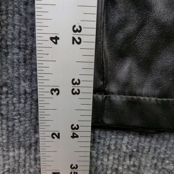 SBetro Womens Faux Leather Pants Black Medium Flat Front Slit Hem Side Zip - Picture 12 of 12